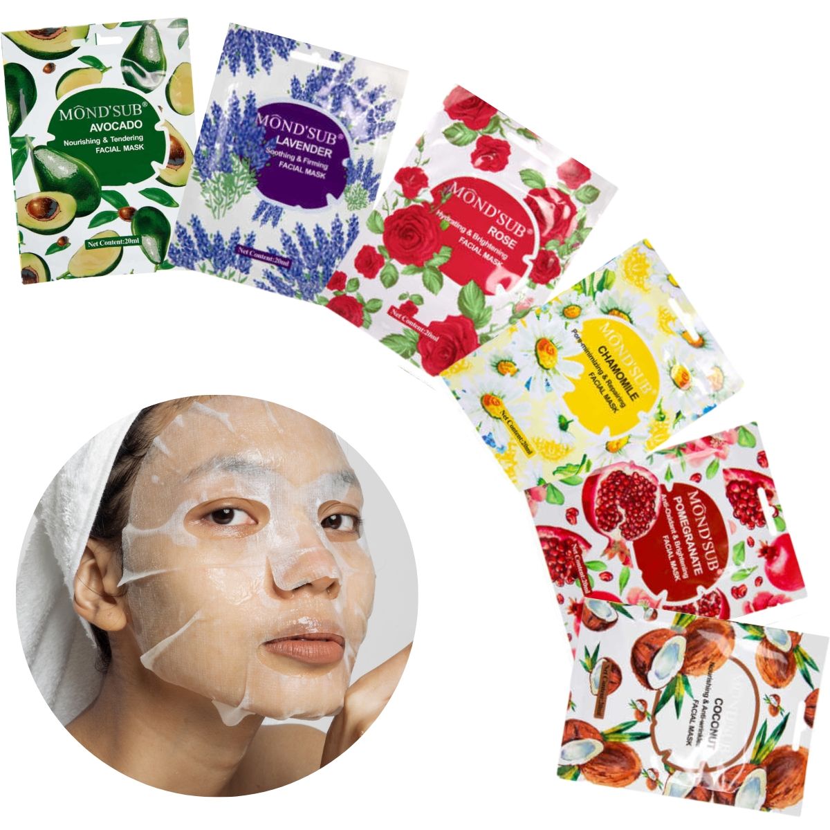 GENERICO - Pack 72 Mascarilla Facial Hidratante Mondsub