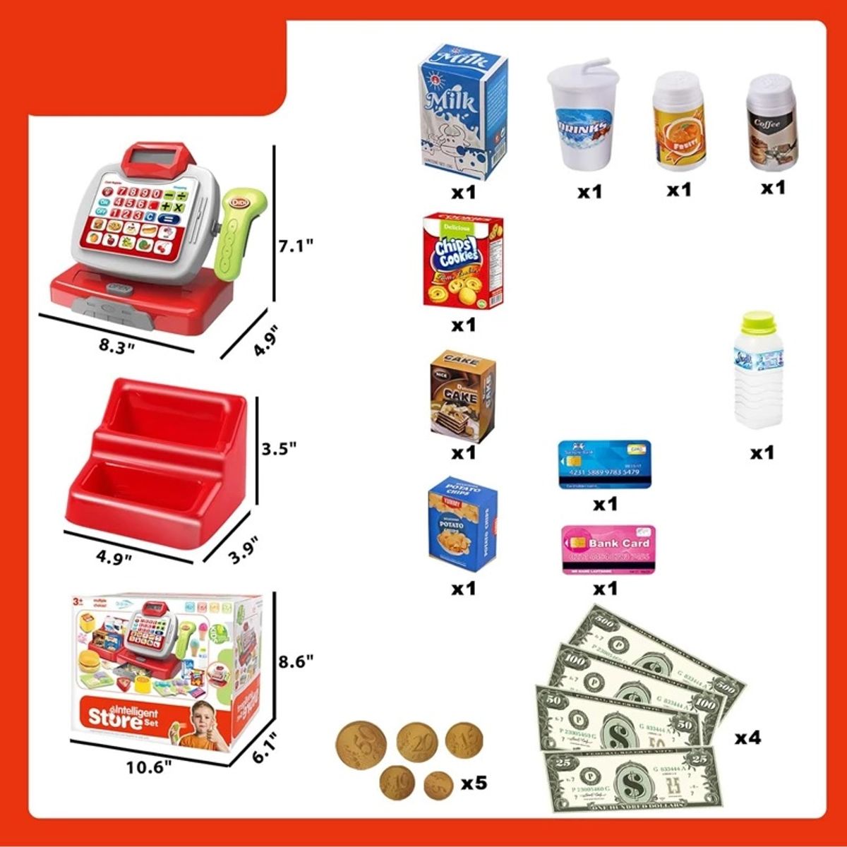 OEM - Caja Registradora Juguete Calculadora Accesorios