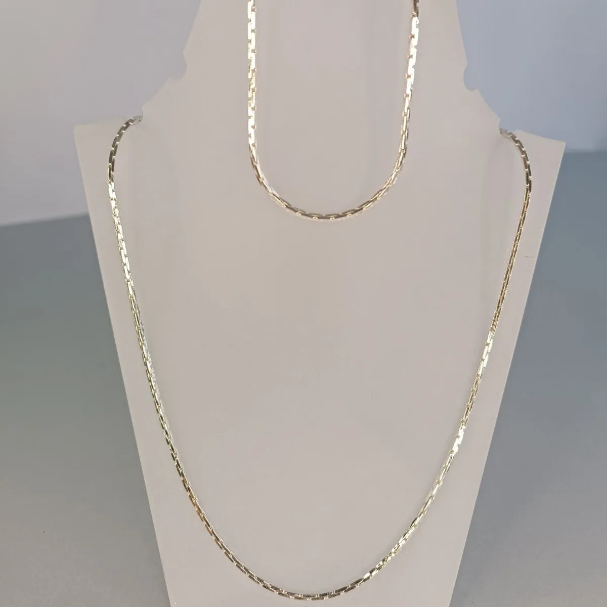 GENERICO - Cadena y pulsera conjunto joyas de plata Single Square ley 925 50cm Italia