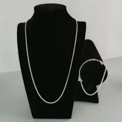 GENERICO - Cadena y pulsera conjunto joyas de plata Spiga Design ley 925 55cm Italia