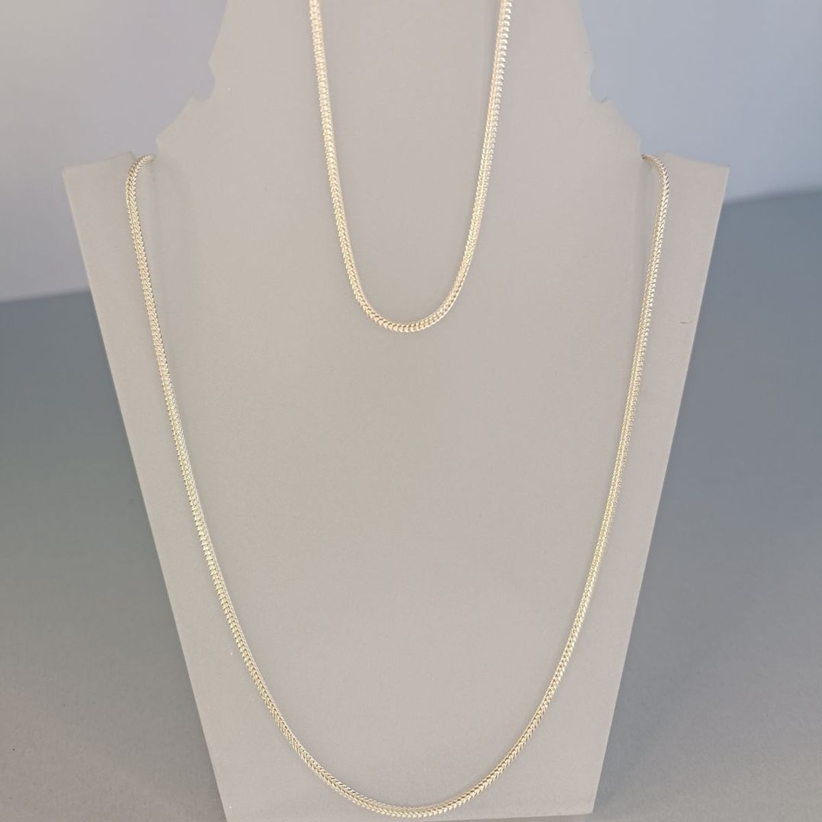 GENERICO - Cadena y pulsera Square Fox Tail conjunto de plata damas Ley 925