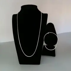GENERICO - Cadena y pulsera conjunto plata Venus Design ley 925 55cm Italia