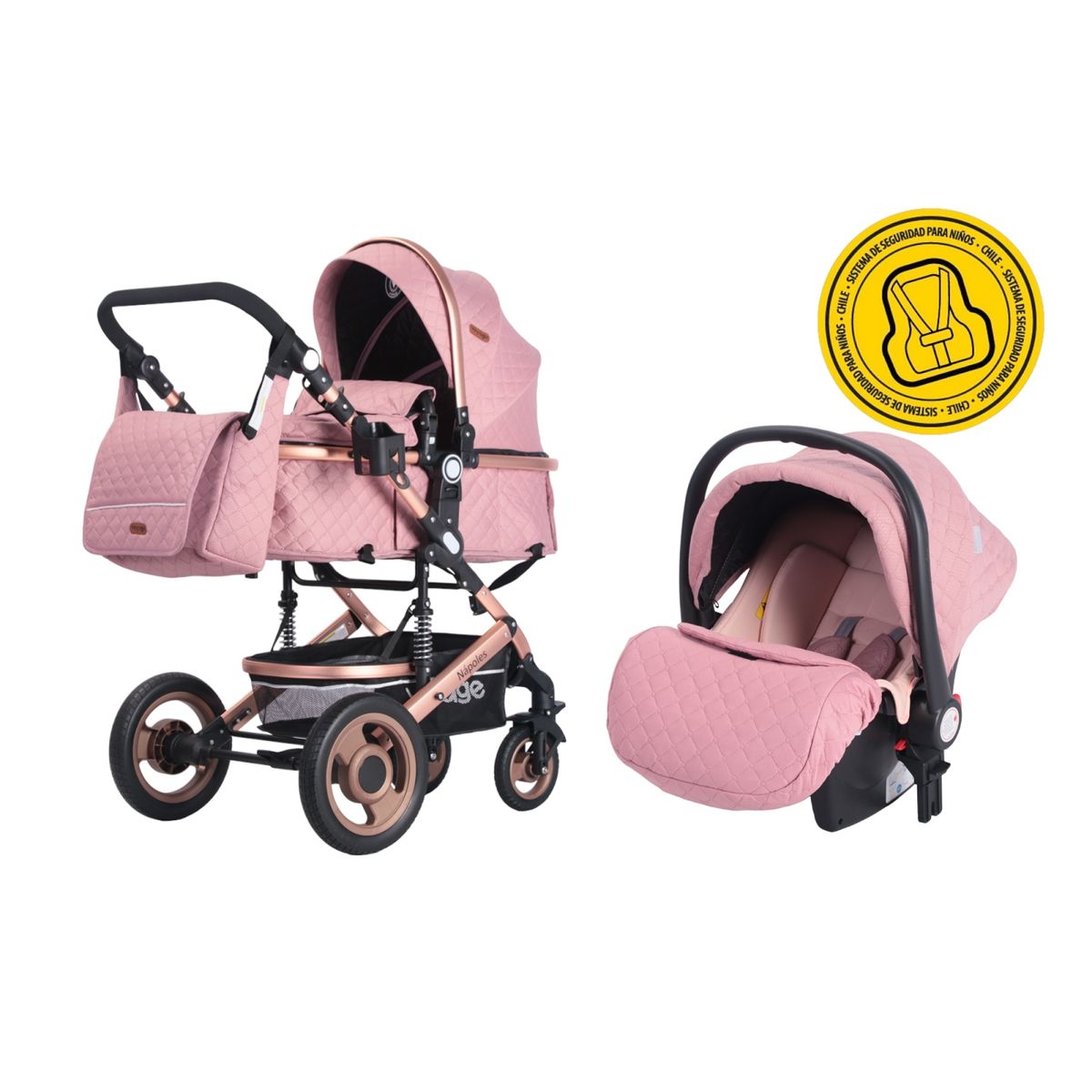 VOYAGE - Coche Travel System Napoles Pink