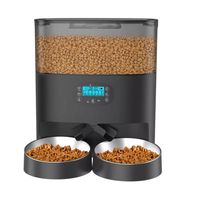 Dispensador Automático Comida Gato Doble Plato 5.6 L Negro