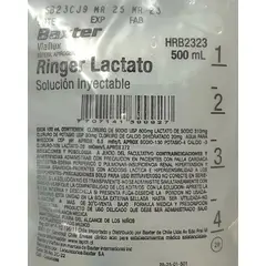 GENERICO - SUERO RINGUER LACTATO 500 CC BAXTER  X 10 unidades.-