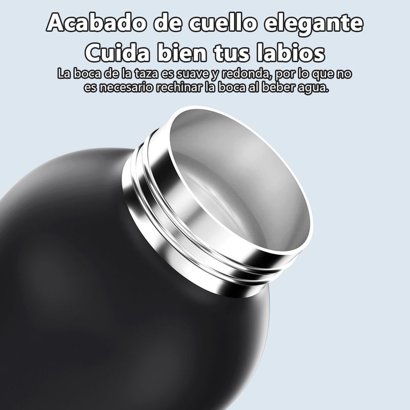 AIZO - Negro 500ml Termo Botella Agua Termica Acero Inoxidable Buffer