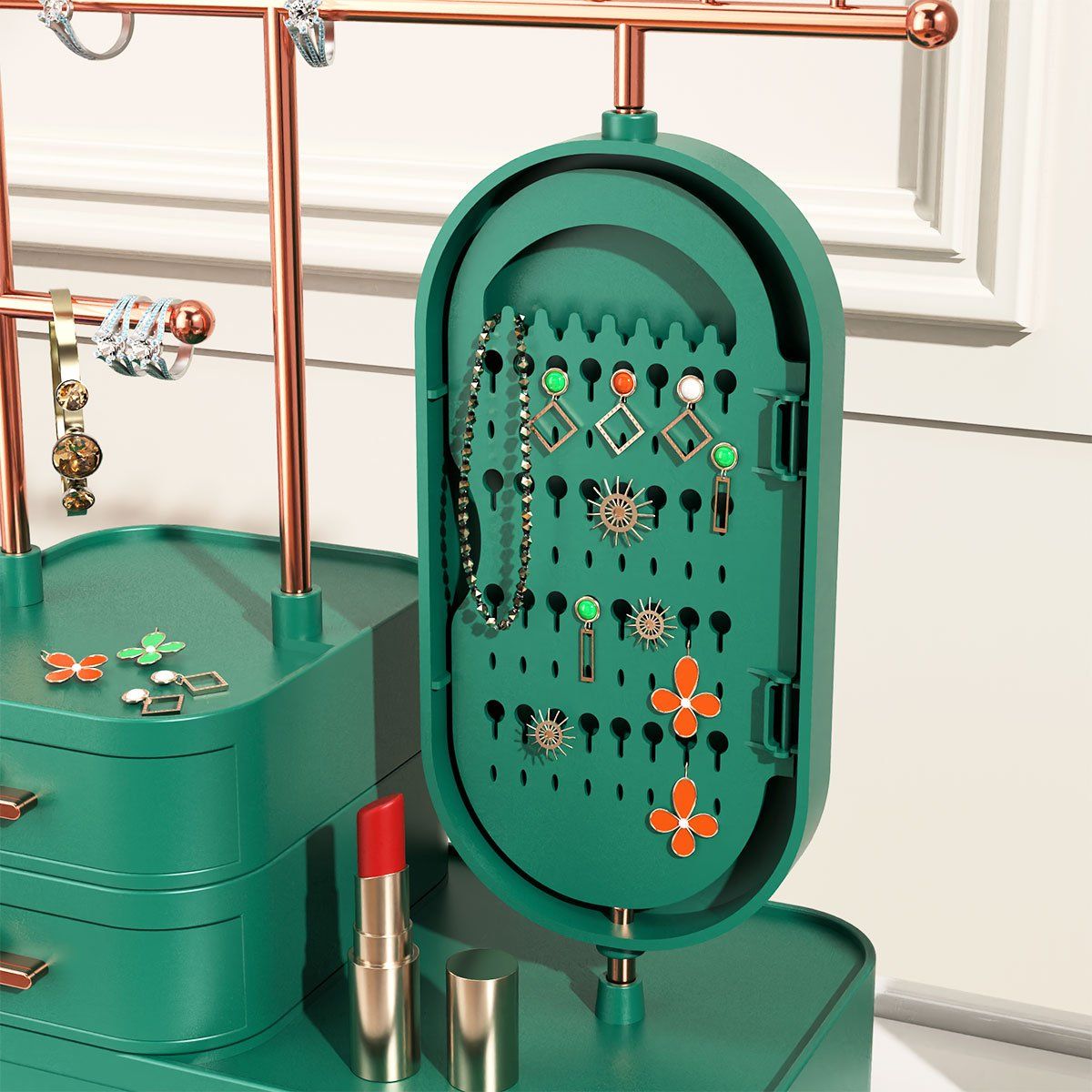 AIZO - Verde Estante Caja Organizador De Cosméticos Maquillaje