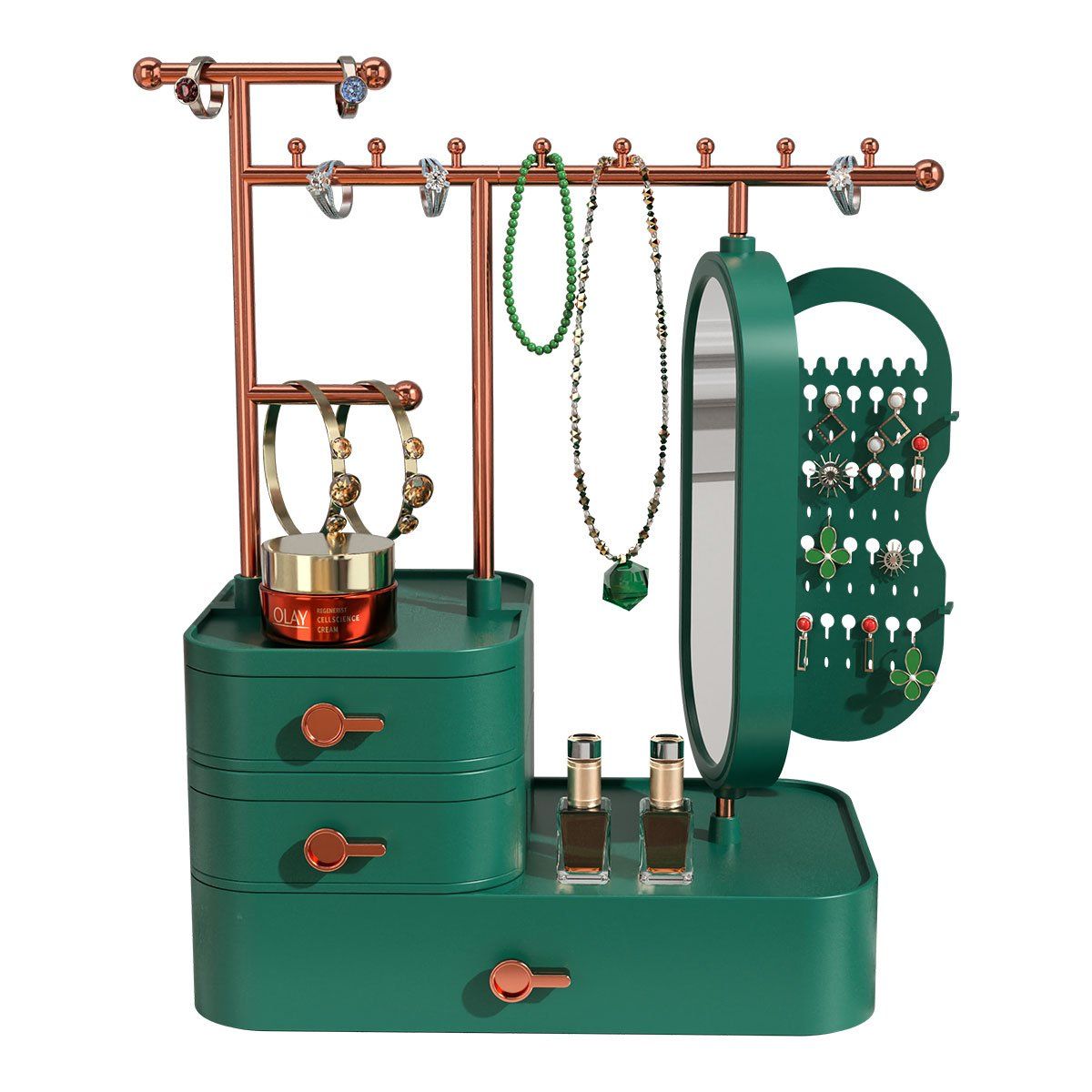 AIZO - Verde Estante Caja Organizador De Cosméticos Maquillaje