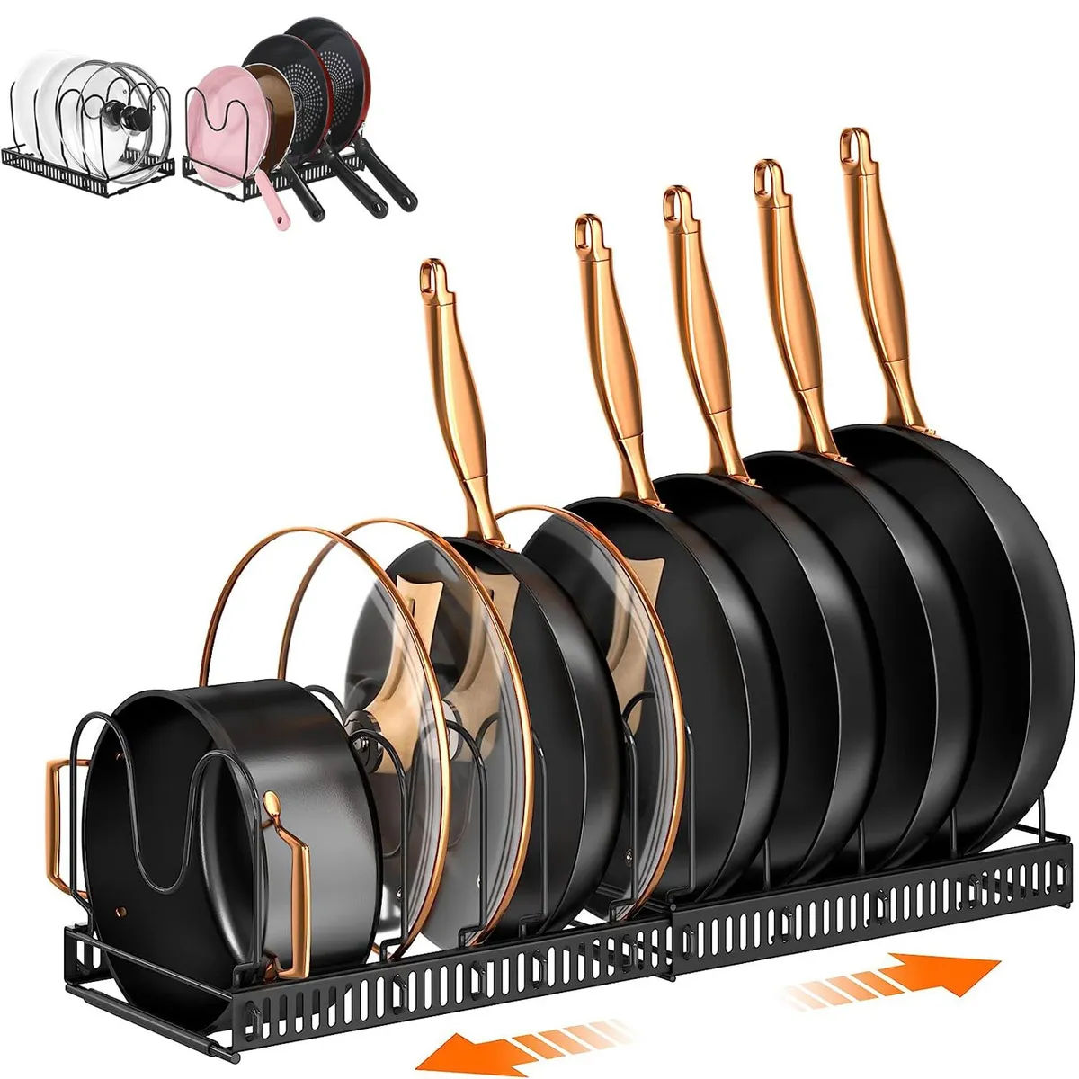 AIZO - Rack Organizador De Ollas Expandible Menaje Tablas Tapas
