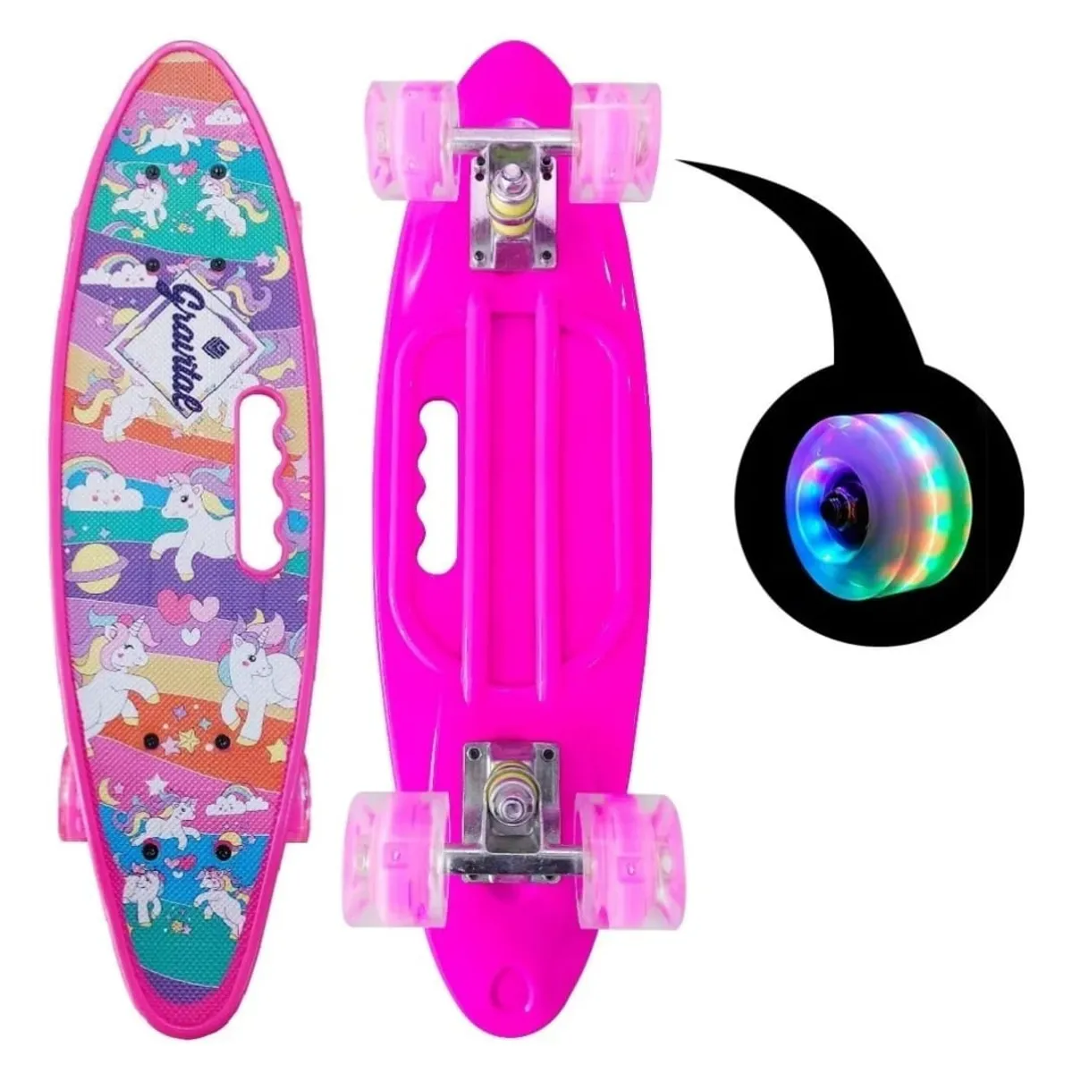 GENERICO - Skate Penny Cruiser Patineta Unicornio Rosada