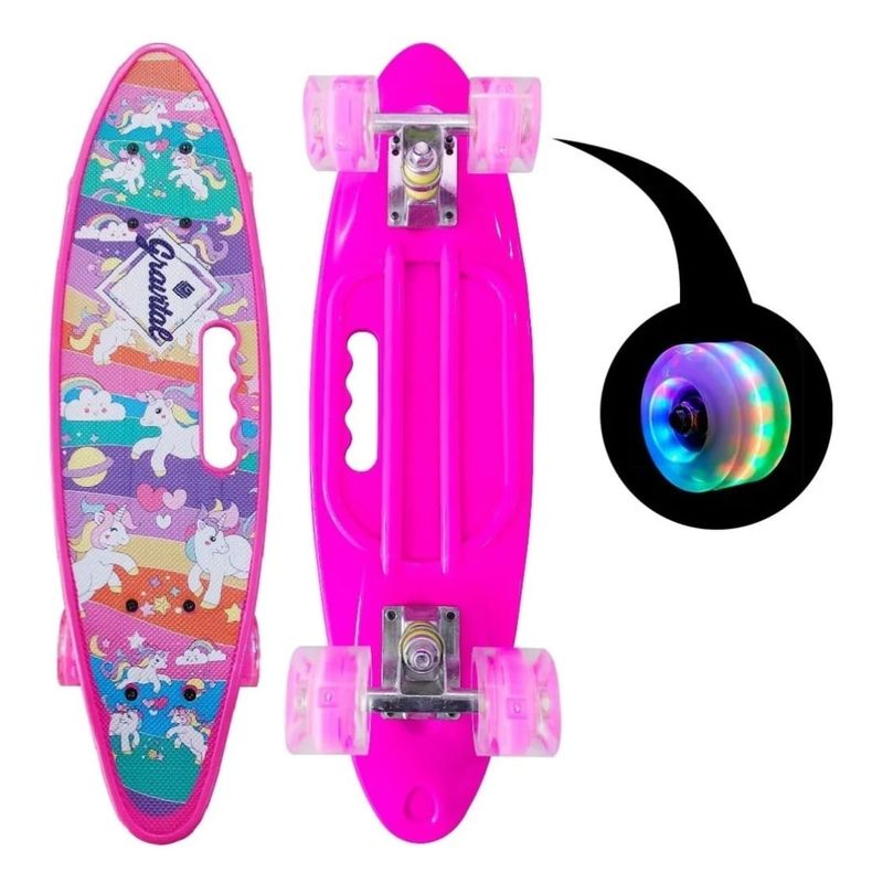 GENERICO - Skate Penny Cruiser Patineta Unicornio Rosada