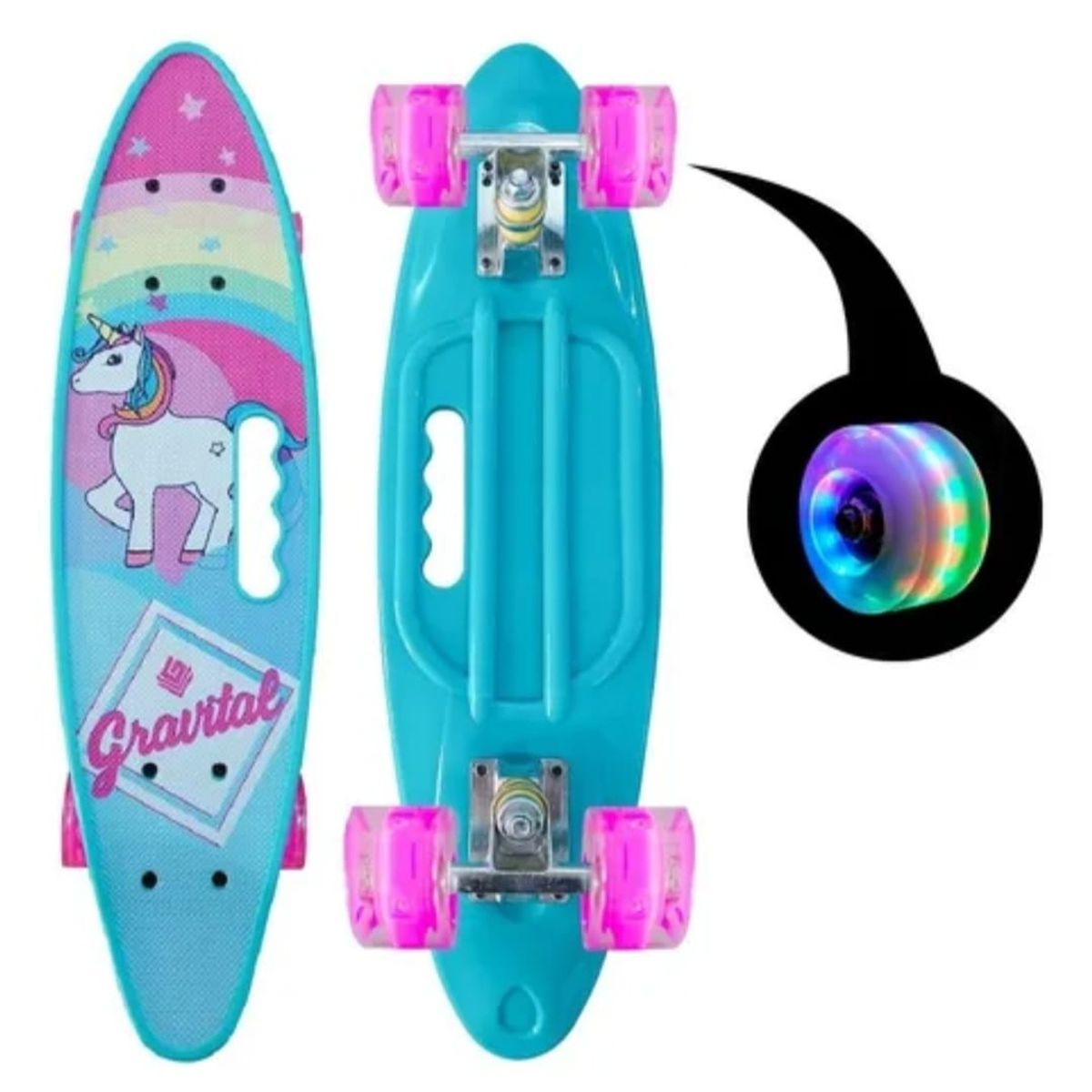 GENERICO - Skate Penny Cruiser Patineta Unicornio Azul