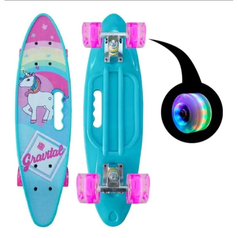 GENERICO - Skate Penny Cruiser Patineta Unicornio Azul