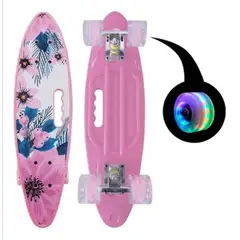 GENERICO - Skate Penny Cruiser Patineta Rosada con Flores