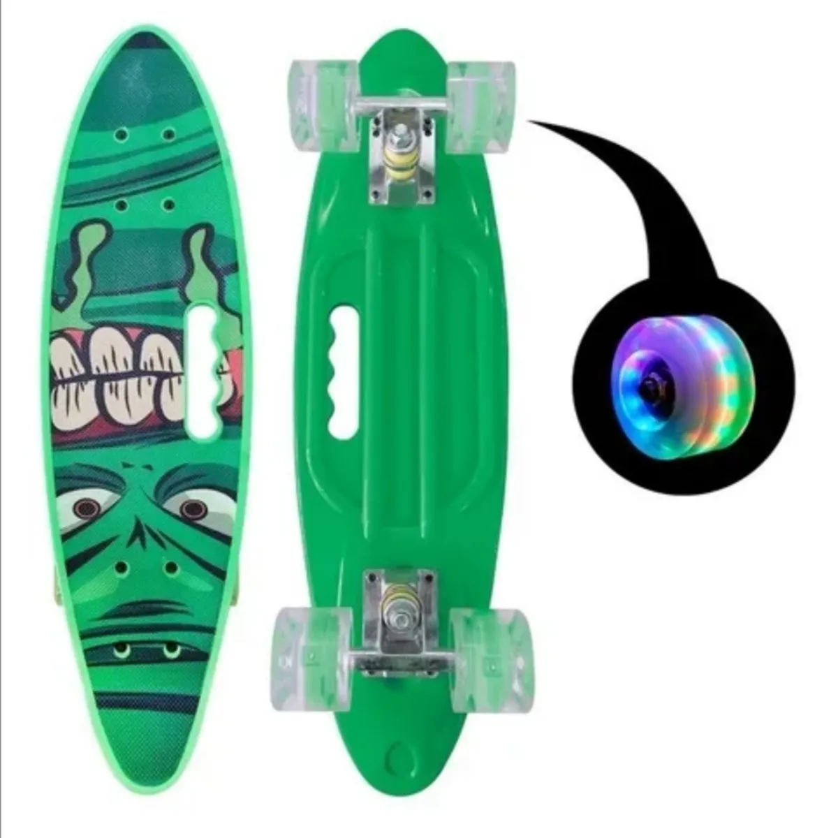 GENERICO - Skate Penny Cruiser Patineta Verde Monster