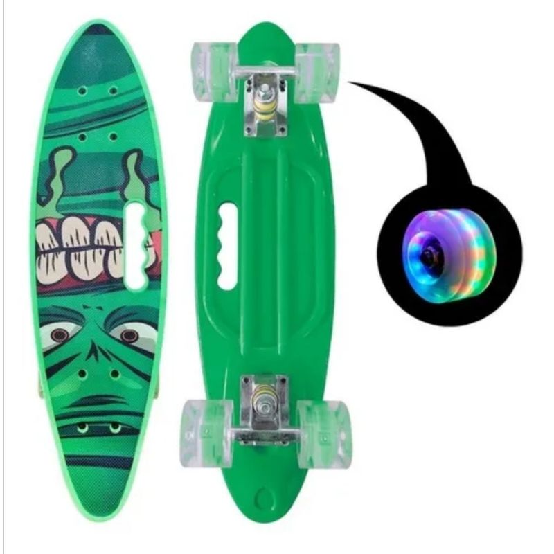 GENERICO - Skate Penny Cruiser Patineta Verde Monster