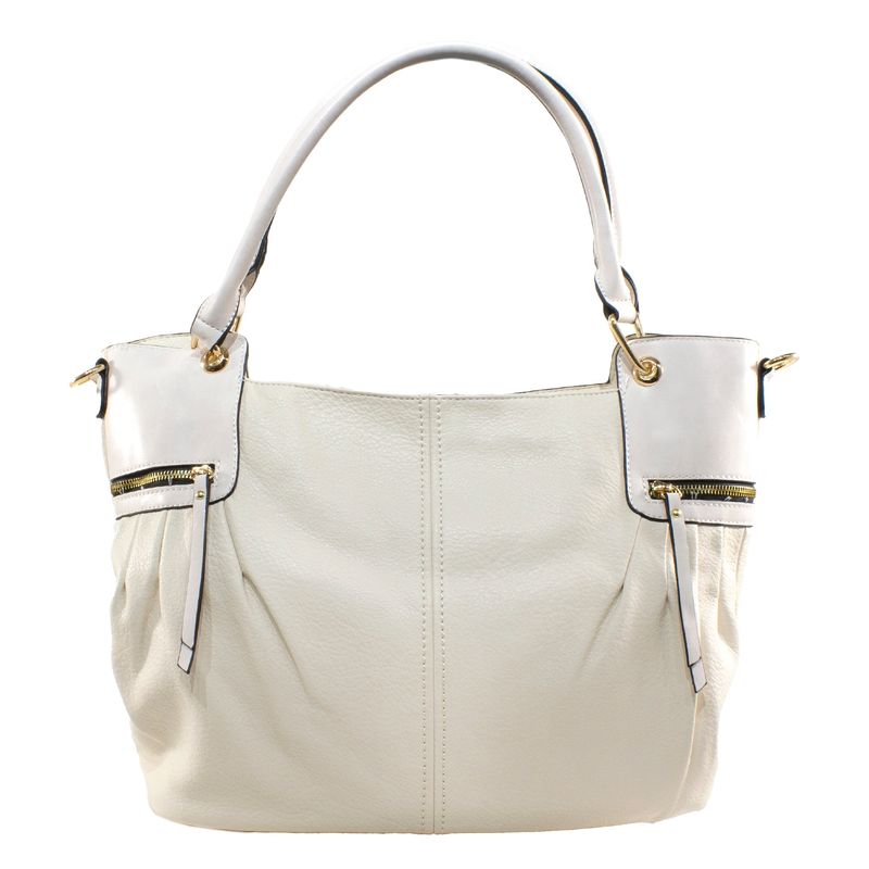 MAILEA - Cartera ecocuero clasica para mujer beige