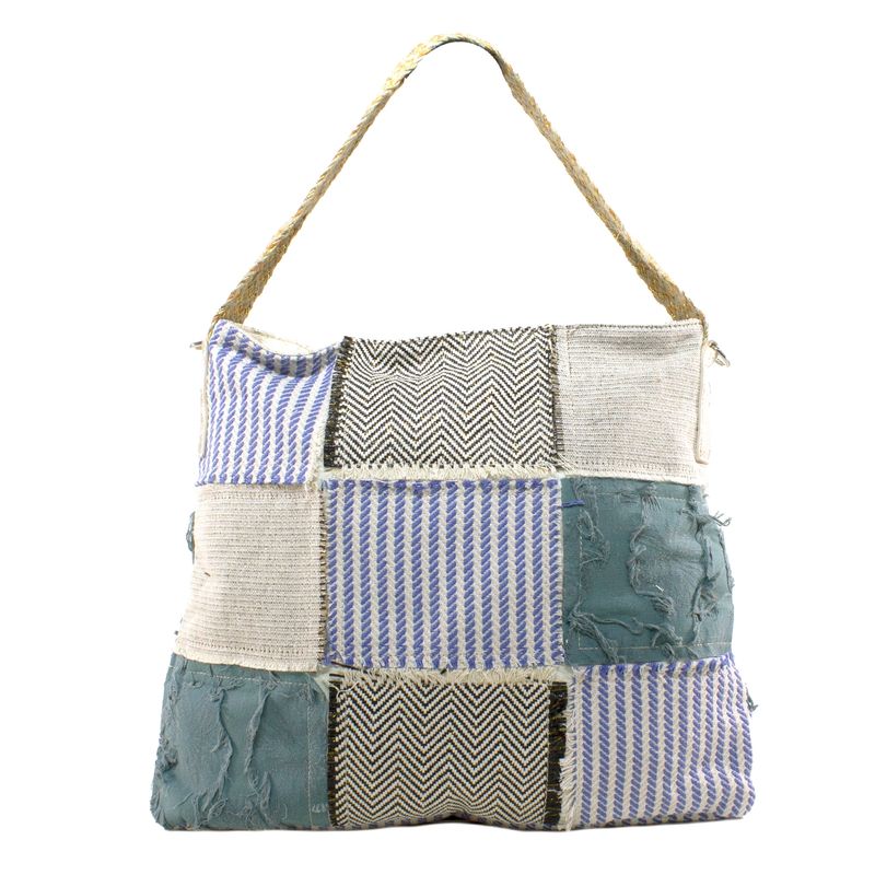 MAILEA - Cartera patch cuadrados para mujer petroleo