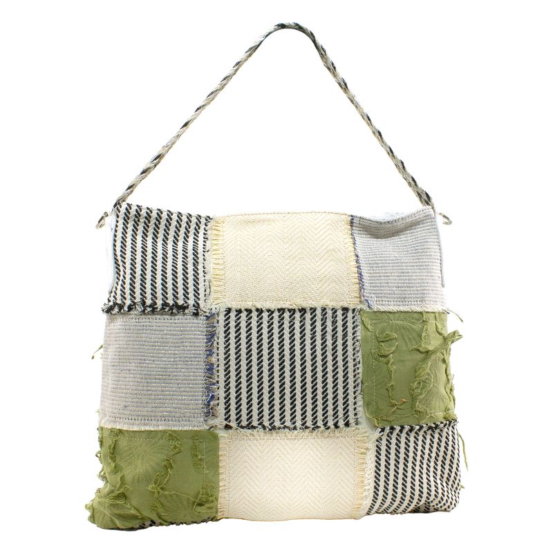 MAILEA - Cartera patch cuadrados para mujer verde