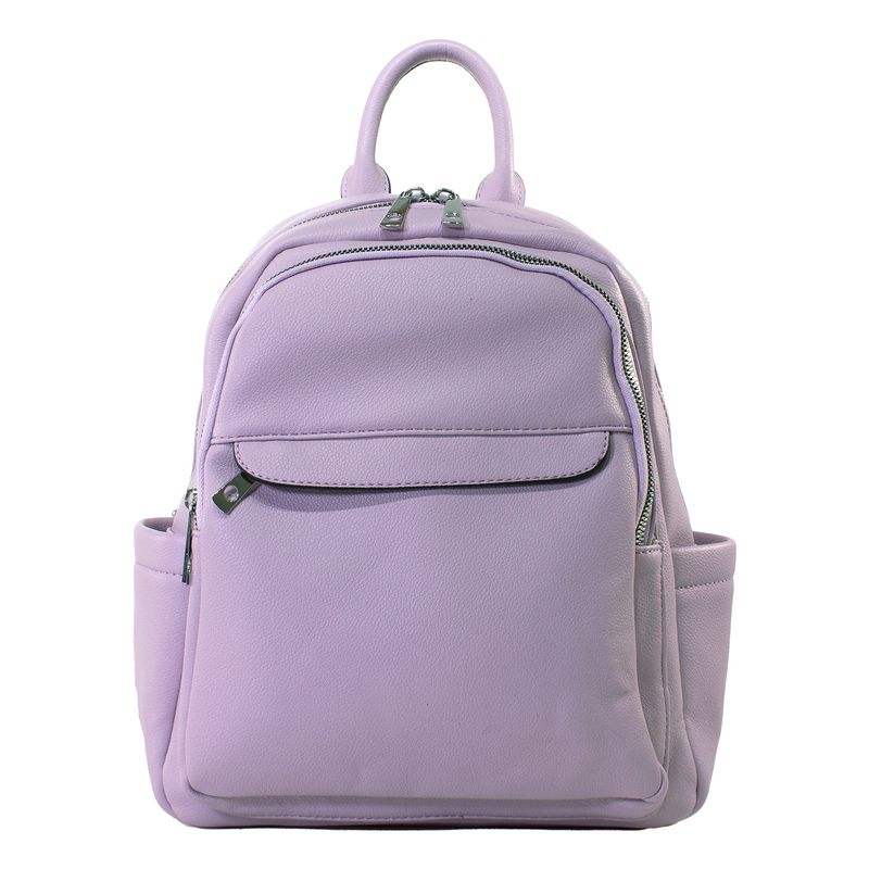 MAILEA - Mochila ecocuero chapeta frontal para mujer lila