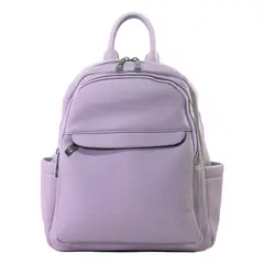 MAILEA - Mochila ecocuero chapeta frontal para mujer lila