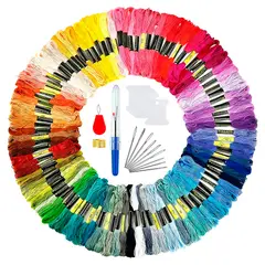 GENERICO - Set 100 Hilos De Colores Para Bordar Con Agujas Y Accesorios