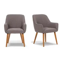 Set 2 Poltronas Matilda Tela Marron