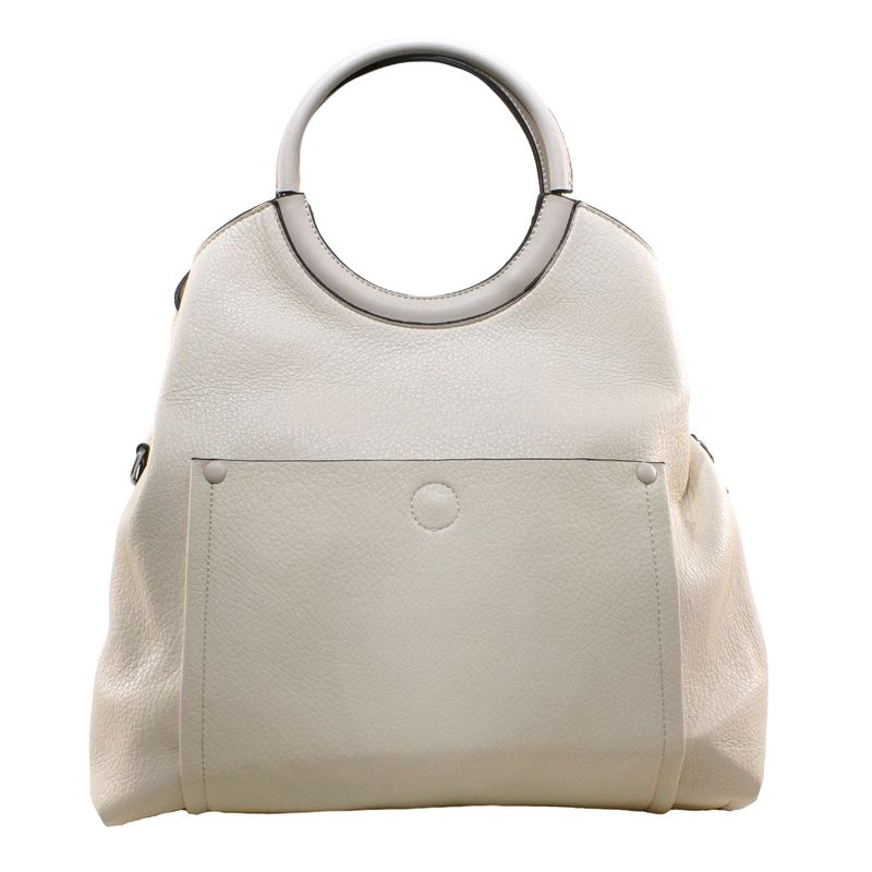 MAILEA - Cartera ecocuero manilla redonda para mujer beige