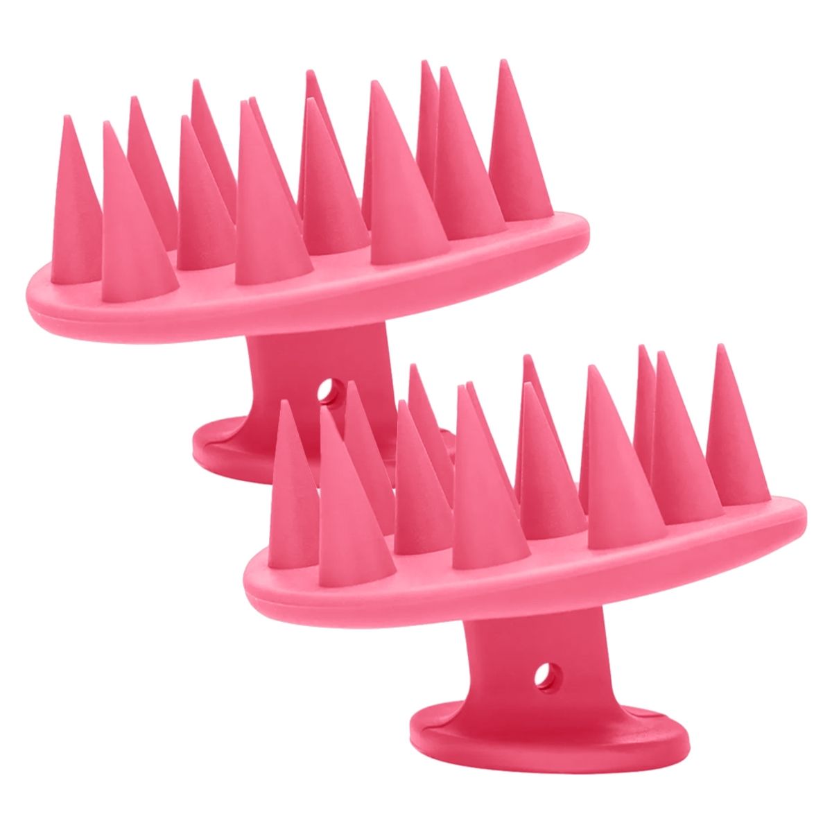 GENERICO - 2 Cepillos De Silicona Masajeadores De Pelo Color Rosado