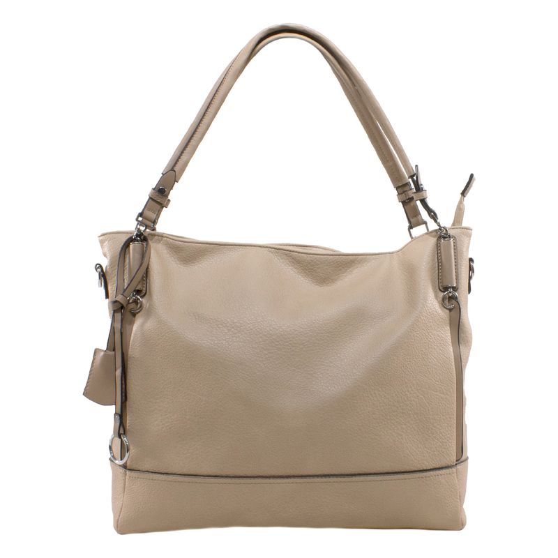 MAILEA - Cartera ecocuero con tubo forrado para mujer arena