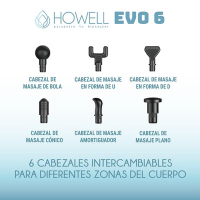 Imagen 2 del producto Pistola Masajes EVO 6 Masajeador Muscular Portátil