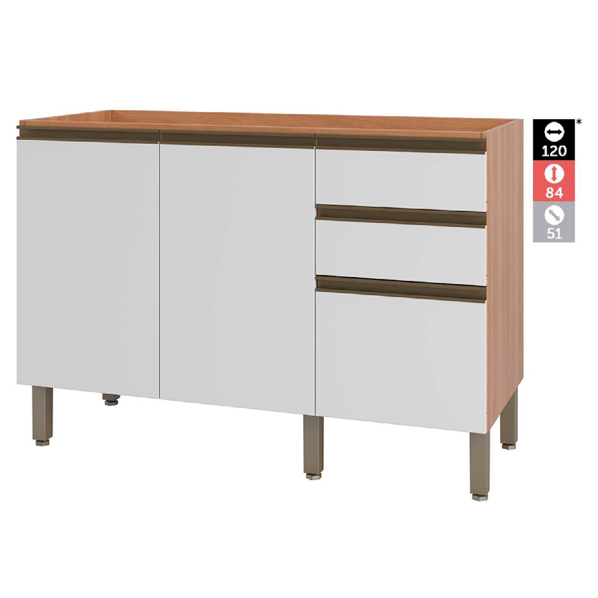 ROCA - Base de Cocina Macadamia para Lavaplatos Canela-Blanco