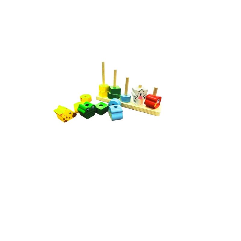 TODODESCUENTO - Juego De Encaje Y Motricidad Fina Para Niños En Madera