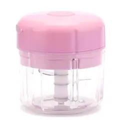 GENERICO - Mini Picador de Verduras de Carga USB Rosa