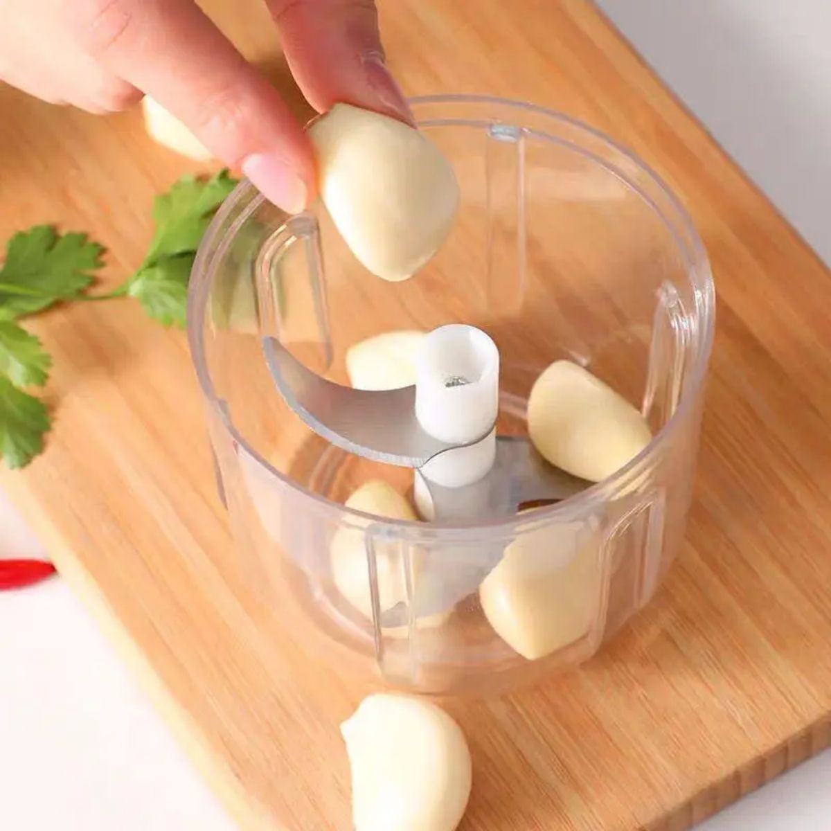 GENERICO - Mini Picador de Verduras de Carga USB Blanco