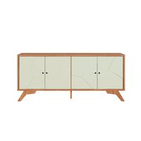 Rack Santos 4 Puertas Blanco-Roble