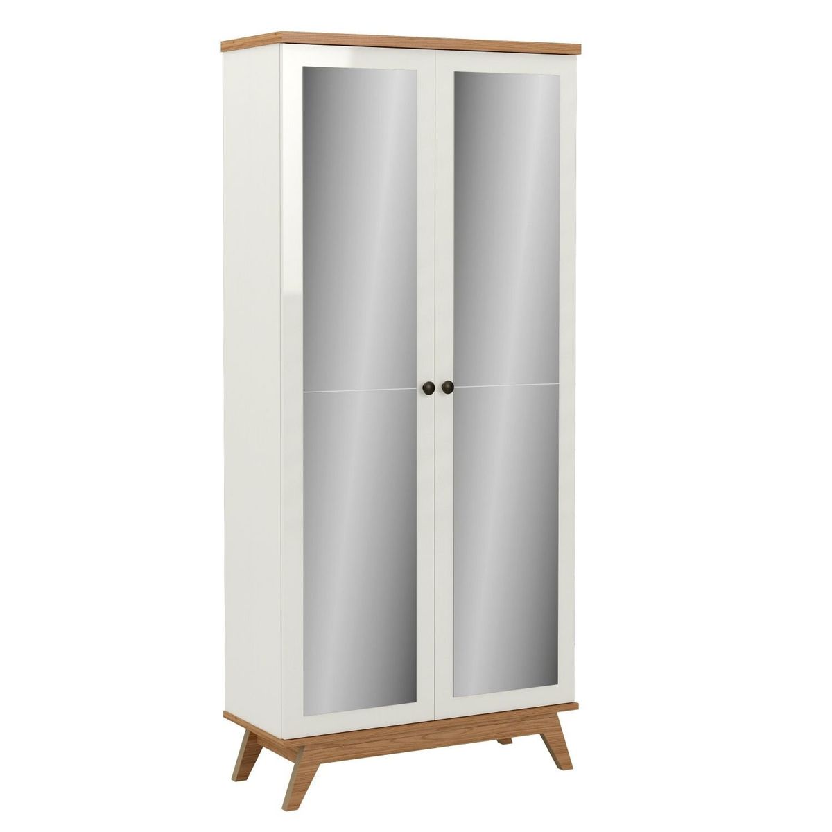 ROCA - Zapatero Sao Paulo 2 Puertas con Espejo Blanco-Canela