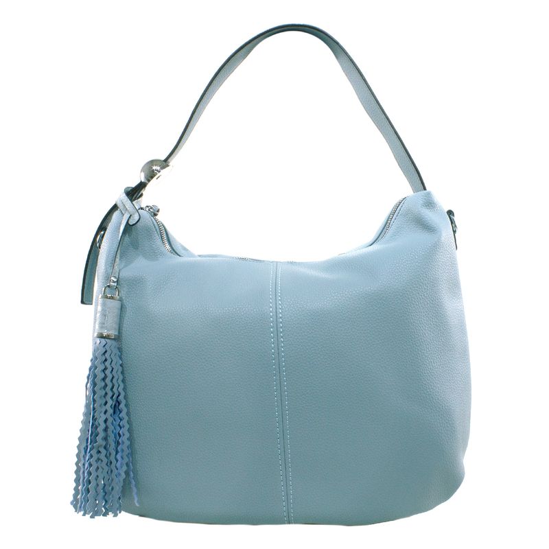 MAILEA - Cartera ecocuero bote casquete para mujer celeste