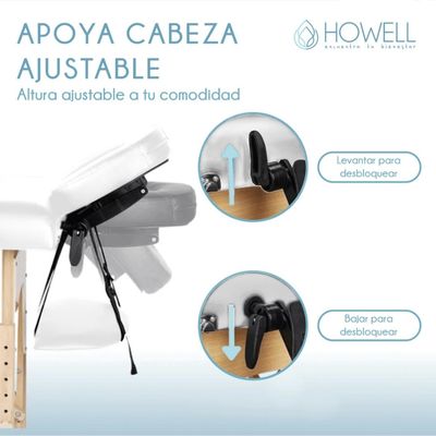 Imagen 2 del producto Camilla Masajes Blanca Portátil Plegable + Bolso