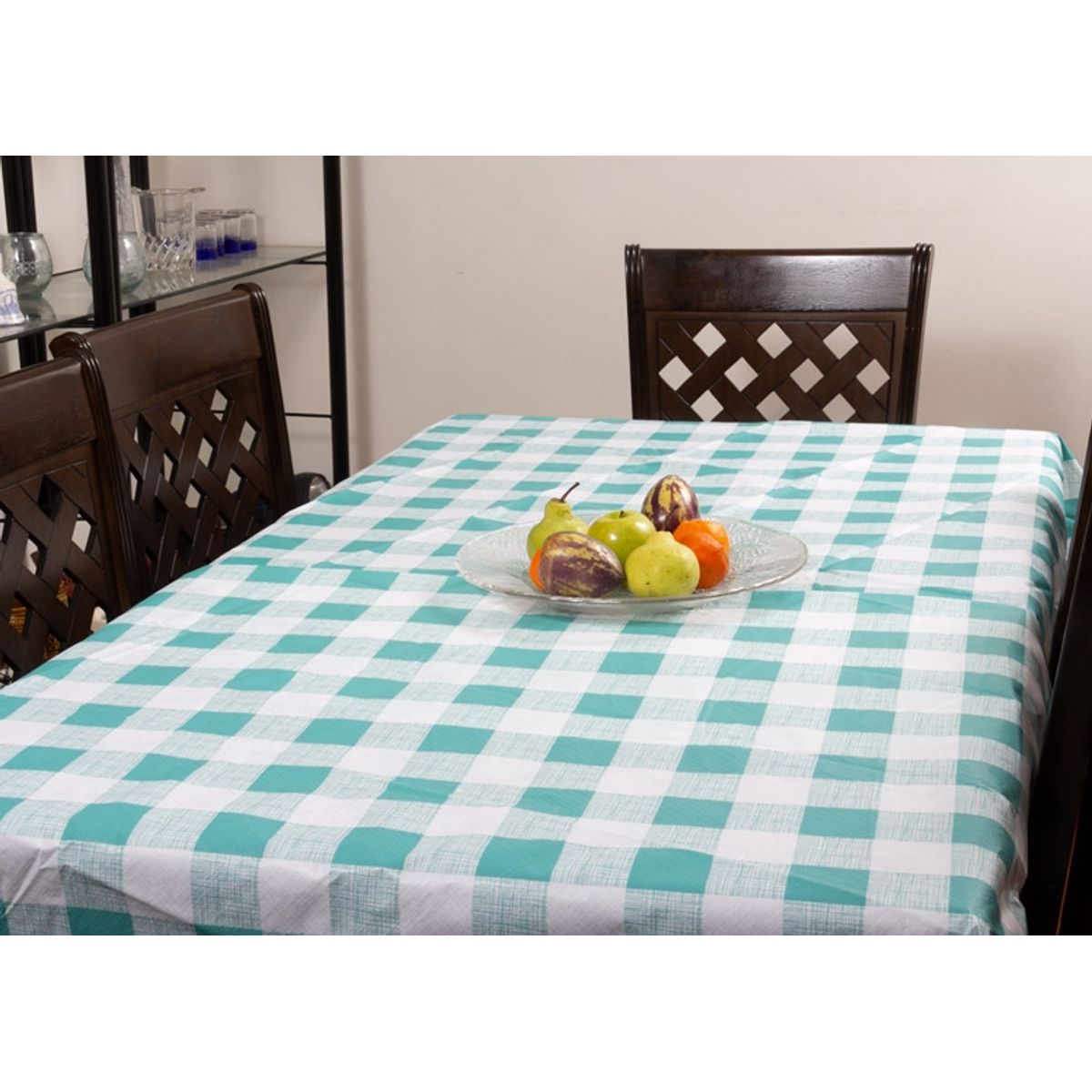 MASEL - Mantel PVC  Cuadrille Rectangular turquesa 140x220 cm