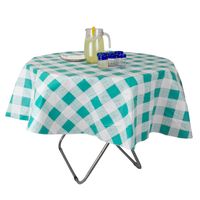 Mantel PVC Redondo 1,80 cm Cuadrille turquesa