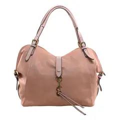 MAILEA - Cartera ecocuero con mosqueton para mujer rosado