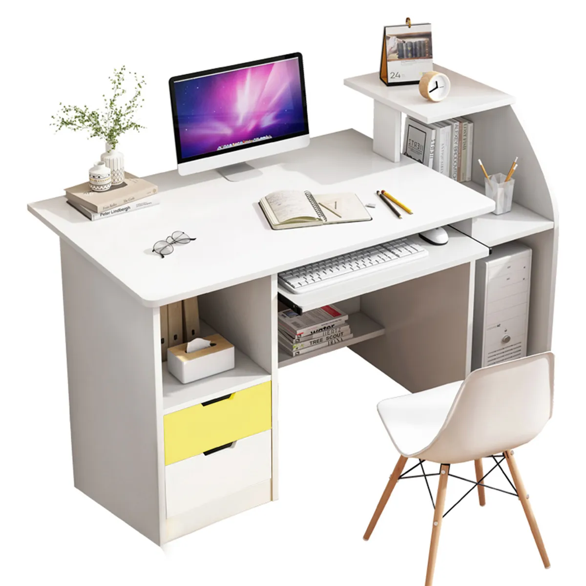 DE TODO Y MAS - Escritorio de Estudio Juvenil Con Librero DETODOYMAS