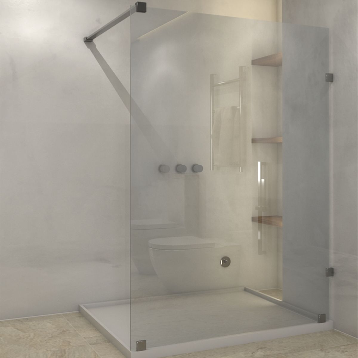 DELL ORTO - Shower Door vidrio templado 120x190 cm herraje inox - Civita