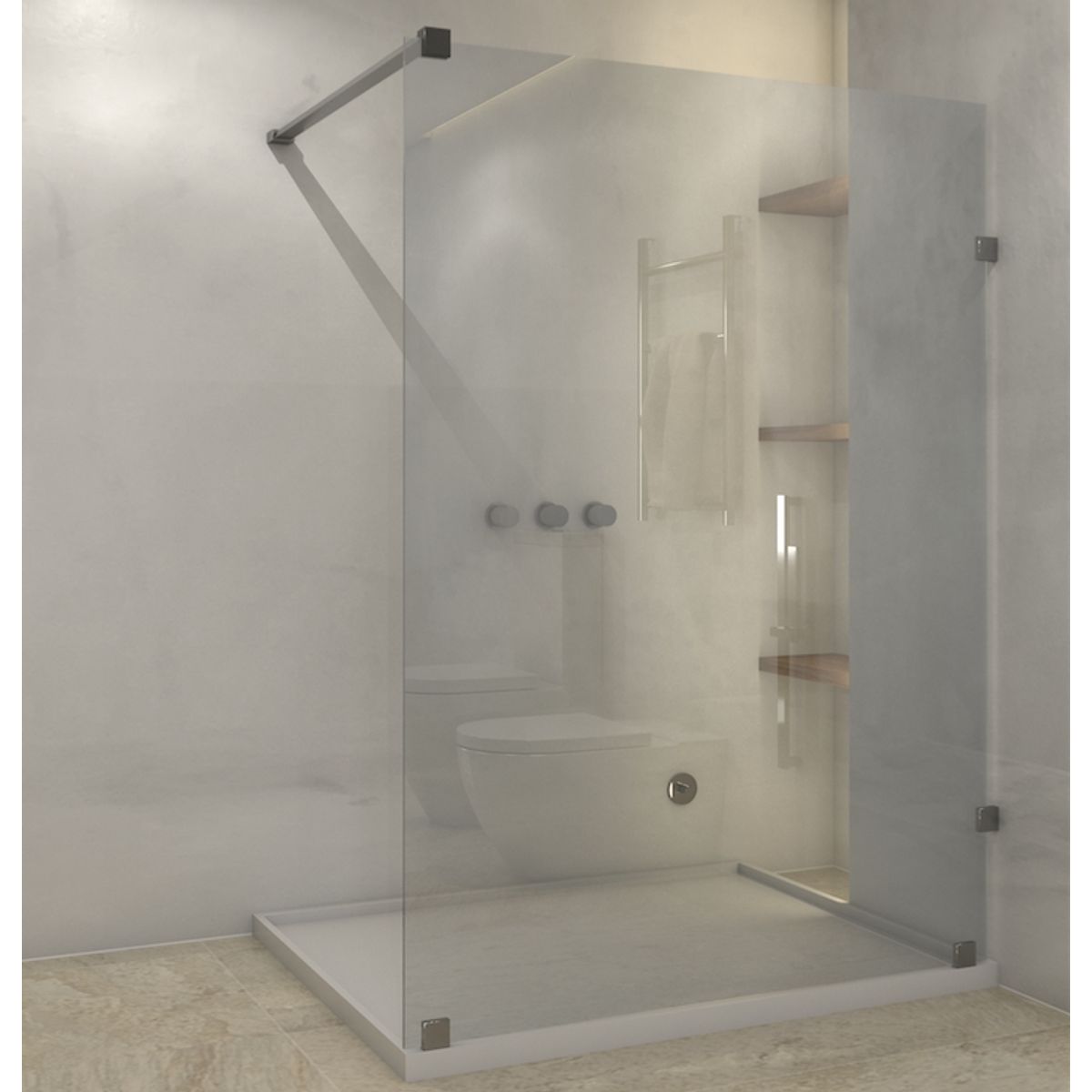 DELL ORTO - Shower Door vidrio templado 120x190 cm herraje inox - Civita