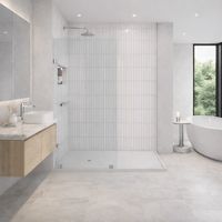 Shower Door vidrio templado 120x190 cm herraje inox - Civita