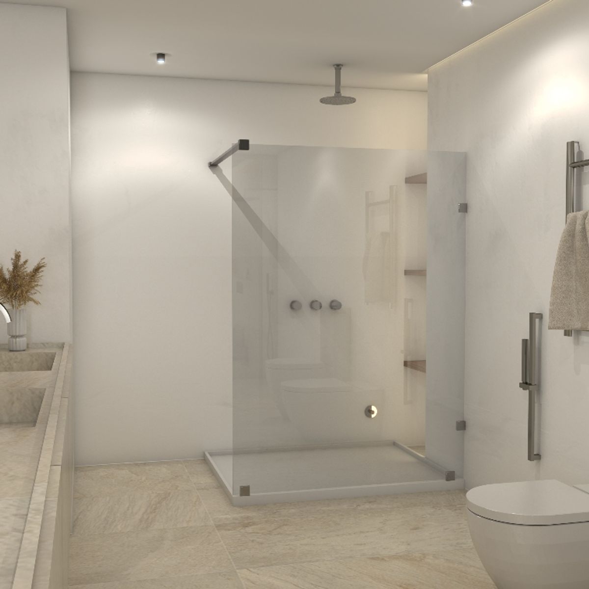 DELL ORTO - Shower Door vidrio templado 120x190 cm herraje inox - Civita