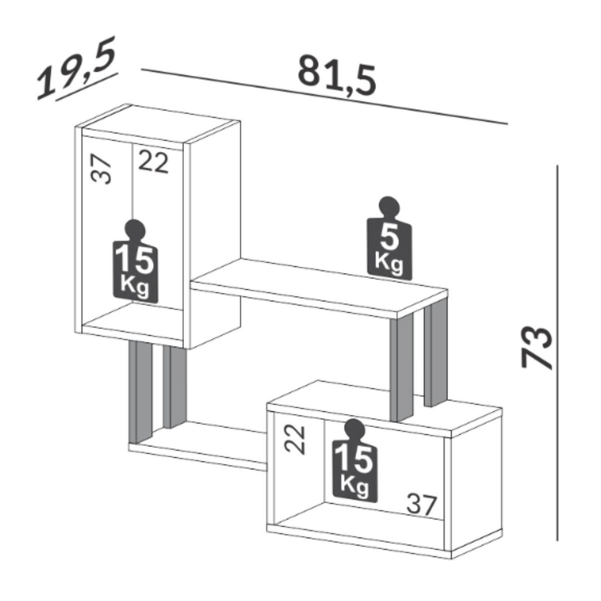 ROCA - Repisa palpana Roble-Negro