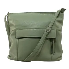 MAILEA - Bandolera ecocuero saca cierre para mujer verde