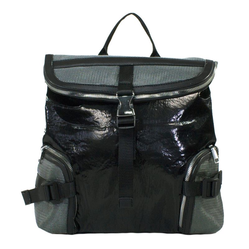 MAILEA - Mochila textil franjas para mujer negro